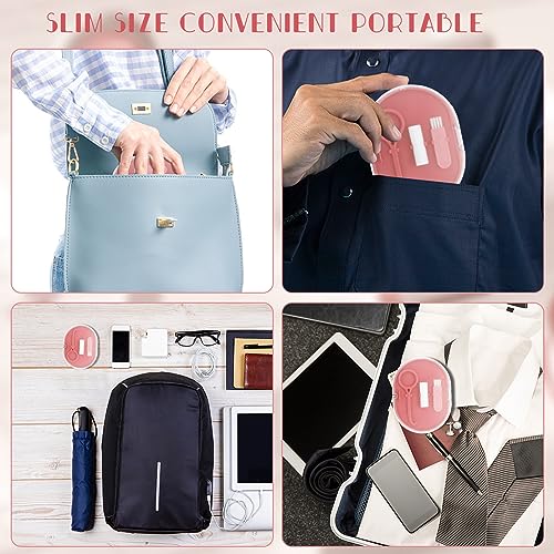 Double Layer Retainer Case Portable Aligner Case for Orthodontics Build In Mirror With Removal Tool,Chewies&Cleaning Brush Kit