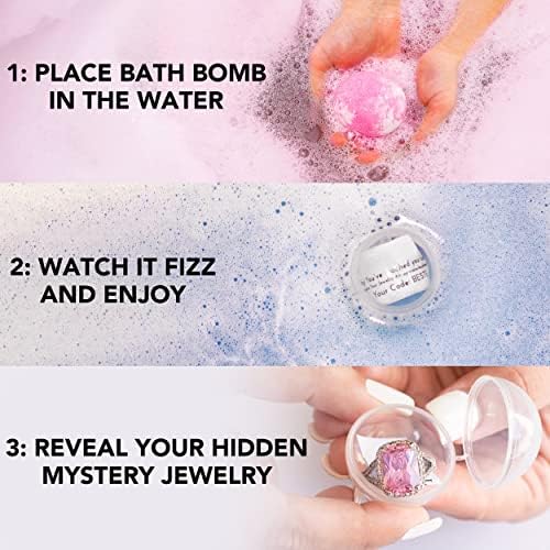 Wild Berry Bath Bomb with Jewelry Inside (Surprise Jewelry Valued at $25 to $5,000) Made in USA, Perfect for Bubble Spa Bath. Handmade | Ring Size 05