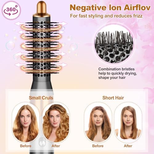 Small Round Volumizng Brush Attachment for Dyson Airwrap HS01 HS05 HS08, 20MM Smaller Tiny Round Brush Volume Boost Short to Medium Length Hair, Bangs to Creates Defined Bouncy Curls