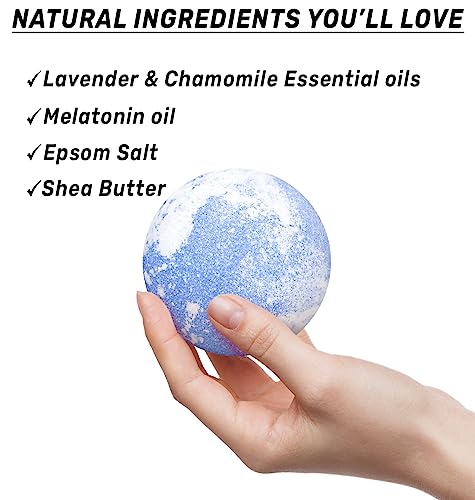 Sleep Well Bubble Bath Bombs Melatonin Infused Lavender Chamomile Essential Oils Luxurious Bath for Dry Skin Perfect Self Care Gifts for Women and Men