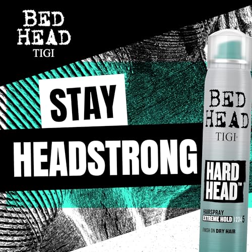 TIGI Bed Head Hard Head Hairspray for Extra Strong Hold - For All Hair Types - With Instant Dry & Natural Shine -Use on Dry Hair - Premium Hair Care Products for Women & Men Travel Sized-3 oz (3 Pack)