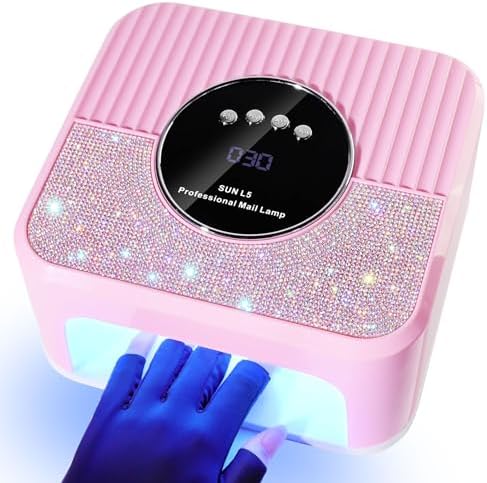 U V Light for Gel Nails, LimeGirl Nail Lamp LED Nail Lamp Professional with 4 Timer, 45 Lamp Beads and Automatic Sensor, Nail Cure Lamp for Gel Polish Acrylic Nail Powder (Pink)