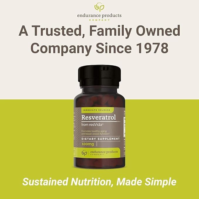 Resveratrol Supplement – Grape Skin Extract - 100mg Trans-Resveratrol Antioxidant and ENDUR-ACIN Niacin - Vitamin B3 Niacin 500mg Extended Release & Low-Flus