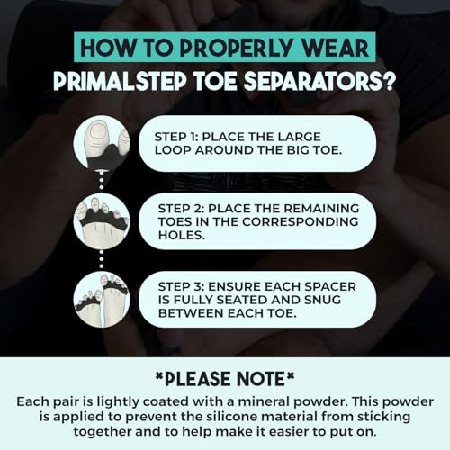 Size XL Toe Separators - Over 50% Thicker & More Durable - Dr. Recommended - Loved by Those with Bunions or Plantar Fasciitis - Toe Spacers for Athletic Mobility (Extra Large)