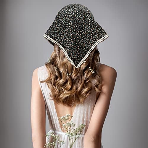 Dingion 6 Pcs Floral Hair Bandanas Head Kerchief Women Bandana Print Chiffon Hair Scarf Triangle Head Kerchief with Ties