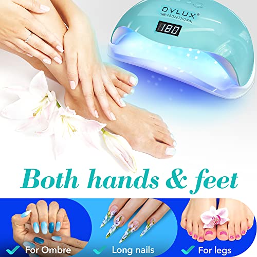 Tiffany UV LED Nail Lamp - 180W Professional Gel Polish Light with 57 Bulbs, 16 Files & Buffers