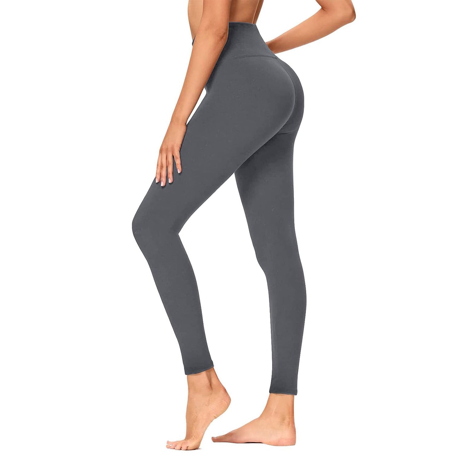 GAYHAY High Waisted Leggings for Women - Soft Opaque Slim Tummy Control Printed Pants for Running Cycling Yoga A-Gray