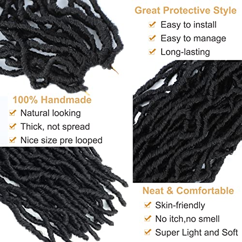 Faux Locs Crochet Hair Soft Locs 30 Inch 7 Packs Long Black Crochet Locs For Natural Butterfly Locs Crochet Hair For Women Goddess Locs Synthetic Pre looped Crochet Braids (30 Inch (Pack of 7), 1B#)