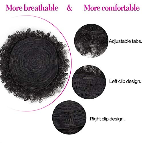 AISI QUEENS Extra Large Afro Puff Drawstring Ponytail for Women,Big Black Afro Kinky Curly Hair Bun Synthetic Hairpieces Clip in Hair Extensions for Black Women Girls (Extra Large,1B#)