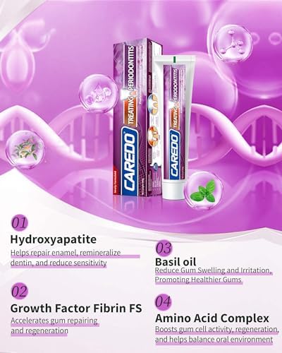 Gum Toothpaste for Periodontitis, Gum Repair for Receding Gums, Gum Disease & Gingivitis Treatment, Periodontal Disease Treatment for Gum Health, Gum Disease Repair Bad Breath Toothpaste 3.52OZ