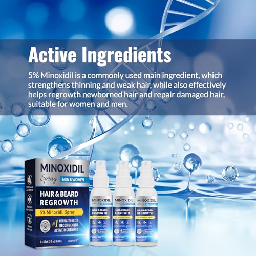 5% Minoxidil Spray 3PCS, Minoxidil for Men Hair and Beard, Minoxidil for Women Hair Growth, Minoxidil for Men Hair Growth.