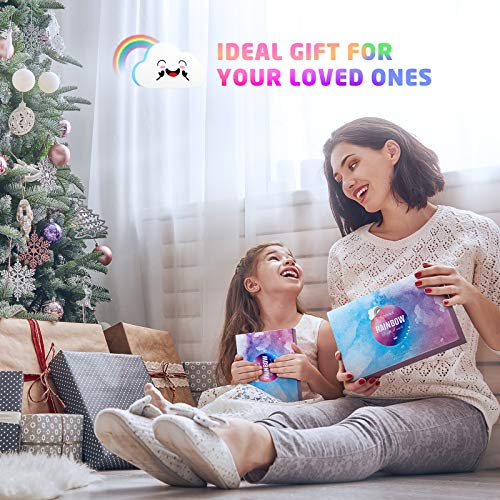 Rainbow Bath Bombs for Kids Girls, 4 XL Organic Kids Bath Bombs with Surprise Colors Inside, Cloud Bath Bomb for Women Relaxing, Stocking Stuffers Birthday Christmas Gifts for Girls