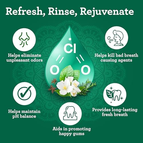 GuruNanda Dual Barrel Breath Harmonizer Mouthwash - Freshens Breath - Alcohol & Fluoride Free with Sodium Chlorite & Essential Oils - Wild Mint Flavor, 20 Fl Oz