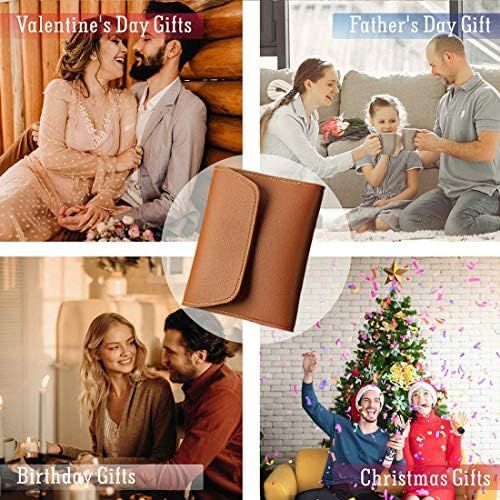 Gifts for Men/Women, Stainless Steel Manicure Set with PU Leather case, Personal Care Tool (Brown)