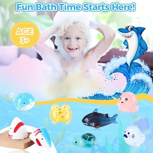 Bath Bombs for Kids, 3.5oz Large Shark Bath Bomb with Toys Inside, Boys Bath Bomb with Surprise Inside, Organic Natural Bubble Bath Fizz for Kids, 6 Pack