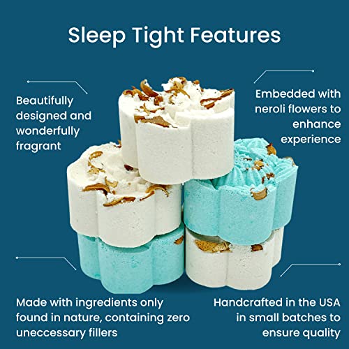 SLEEP WELL EXTRA STRENGTH Shower Bombs w/Lavender, Neroli – Sleep Support Essential Oil Blend Aromatherapy Shower Steamers | Relaxing Mother’s Day Gift Idea (No Bomb Bag Added)