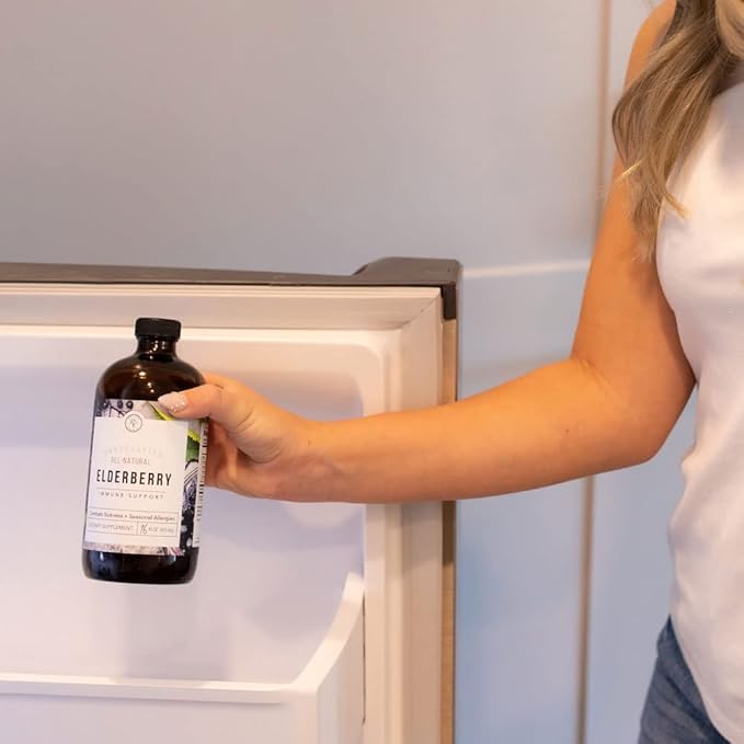 Rowe Casa Organics - Elderberry Immune Support, All Natural Elderberry Syrup with Antioxidants, Zinc and Vitamin C, for Kids and Adults (16 Fl Ounces)