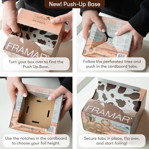 Framar Yeehaw Hair Foils For Highlighting - Pop Up Hair Foil For Hair Highlighting, Highlight Foils For Hair, Aluminum Foil Sheets, Salon Foils For Hair Stylist, Non Slip 500 Pop Up Foil Sheets