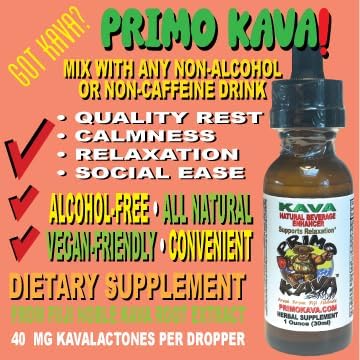 Kava Drops | Water Soluble Kava Extract | Concentrated Tincture Beverage Enhancer | Authentic Kava Kava from Fiji, 40mg Kavalactones | 1oz