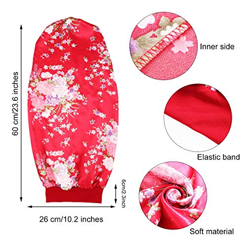 SATINIOR 6 Pcs Long Hair Satin Bonnet for Sleeping Extra Large Sleep Braid Bonnet Elastic Band Silk Night Sleep Hat for Women Long Curly Hair Braids Multi