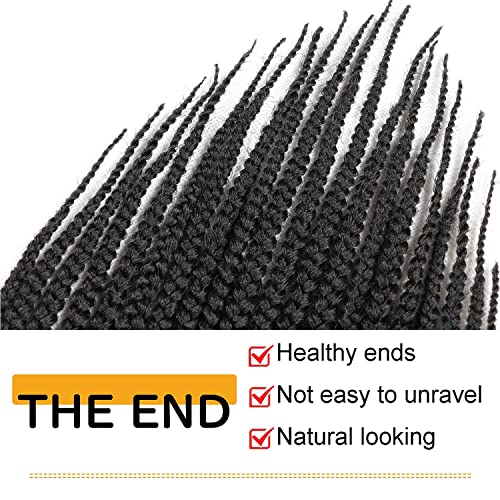 7 Packs Goddess Box Braids Crochet Hair 18 Inch Prelooped Crochet Box Braids Crochet Hair for Black Women Braiding Hair (18 Inch 7 Packs, #1B)