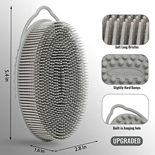 Silicone Loofah Exfoliating Silicone Body Scrubber Set of 3 Soft Body Exfoliator Bath Sponge Shower Loofah Scrubber Brush for Sensitive Kids Women Men All Kinds of Skin