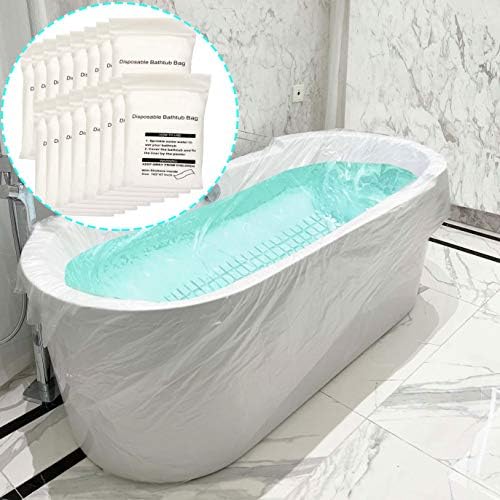 Disposable Bathtub Cover 24 Pcs, Large Plastic Bathtub Liner Bag for Travel and Household, Bath Film Bag for Bath Tub (102x47 inch)