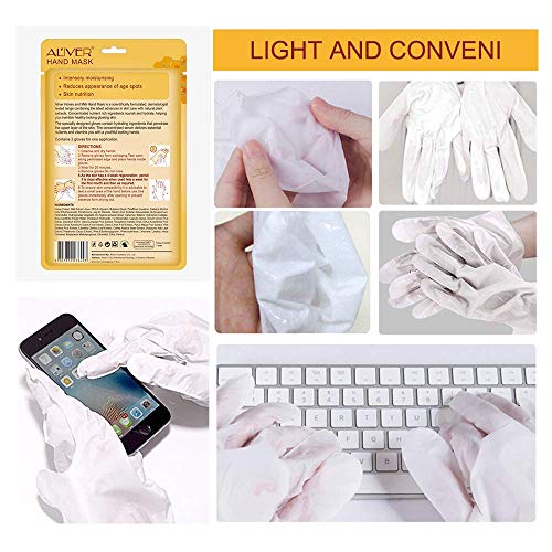 Hand Mask, 5 Pairs Hand Moisturizing Gloves Repairing Hand Mask for Extra Dry Skin Spa Masks, Exfoliating Hand Peeling Mask, Repair Rough Skin for Men & Women