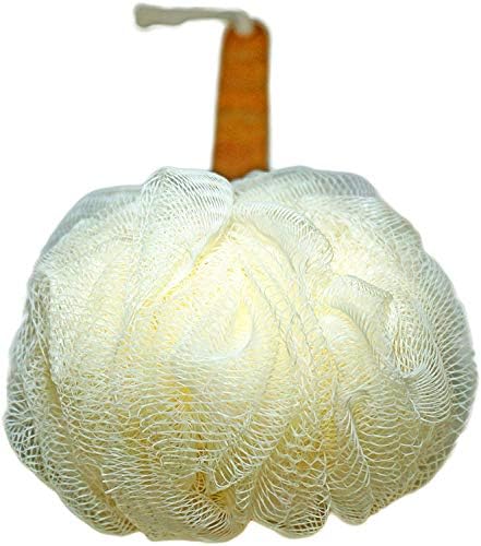 4 Pack Shower Loofah Body & Back Scrubber - Exfoliating Loofah luffa loofa Bath Brush On a Stick - with Long Wooden Handle Back Brush for Men & Women - Easy Reach Body Wash & Lotion Applicator