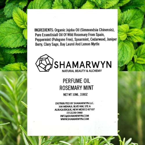 Rosemary Mint Perfume Oil Natural Organic Botanical Fragrance Pure Essential Oils Roll-On 10ml