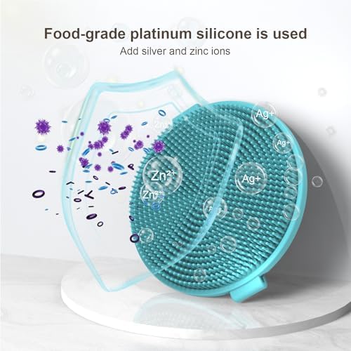 Silicone Body Scrubber Brush - Gentle Exfoliating and Lather Well - Fast-Drying, Hygienic, BPA-Free Silicone Body Exfoliator for Sensitive Skin, Men & Women