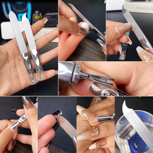 Toe Nail Files for Thick Nails, Professional Metal Nail File for Men Women Fingernail and Thick Toenails, Double-Ended and Double-Sided Stainless Steel, 2pcs Set