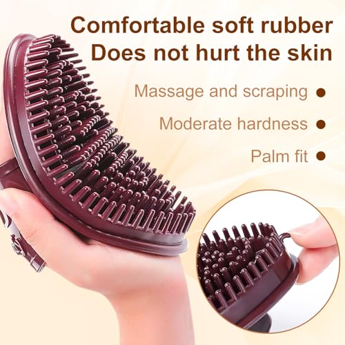 Meridian Brush Massage Body,Beauty Salon Professional Custom Meridian Brush,Portable Body Handheld Massage,Full Body Relaxation Comb Brown(2PCS)