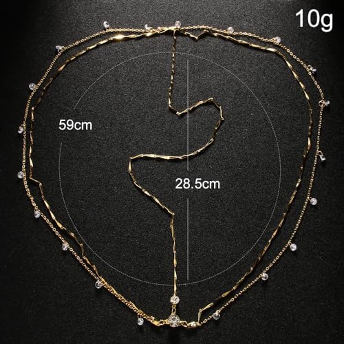 STONEFANS Rhinestone Head Chain Bride Headpiece Wedding Headbands Chain Layered Festival Prom Hair Accessories for Women