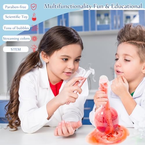 Bath Bomb Potion for Kids, Bath Science Kits 4+4Pack for Foam Fizzies & Bubble, Boys Girls Ages 4-12, Nontoxic & Safe Fun Magic Bubble Bath Kit Toddler Gifts for Halloween, Christmas, Birthday