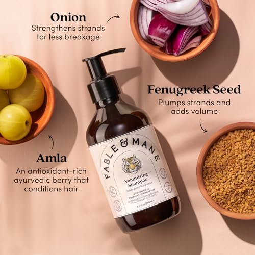 Fable & Mane Volumizing Shampoo, adds Weightless Volume from Root to Ends. Cleanses and Shine-Boosting with Alma For Thinning, Fine or Medium Hair Types