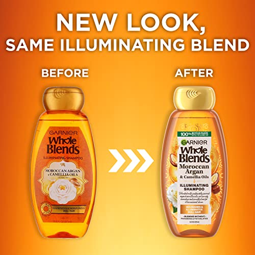 Garnier Whole Blends Moroccan Argan & Camellia Oils Illuminating Conditioner for Silky Shine, 12.5 Fl Oz, 3 Count (Packaging May Vary)