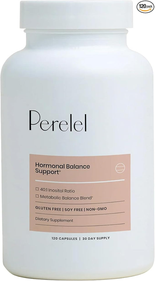 Perelel Hormone Balance Support - Myo & D-Chiro Inositol + Alpha Lipoic Acid + Berberine Supplements - Hormone Support for Women - Gluten, Dairy and Soy Free + Non GMO (30 Day Supply)