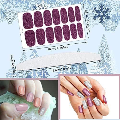 Maitys 336 Pieces 24 Sheets Full Nail Stickers Wraps Polish Strips Self Adhesive Gel Nail Decal Manicure Kits with File for Women Girls(Cute Style,Cute Color)