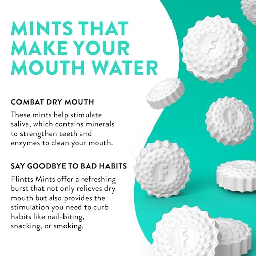 Flintts Mints 2x After Party Pack - Mint (2), Strawberry Magic (2), Lemon(2) - Sugar Free & Vegan, Mouth Watering Mints for Oral Health - Breath Freshener Mint Pocket Size - Dry Mouth Products