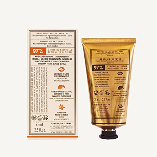 Panier des Sens - Hand Cream for Dry Cracked Hands - Provence Hand Lotion with Shea Butter & Olive Oil - Vitamin E Skin Moisturizer with 97% Natural Ingredients - Made in France, 2.5 fl oz