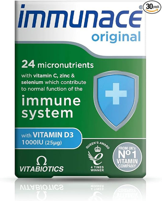 Vitabiotics Immunace Original - Advanced Micronutrient and Immune System Support | Vitamin C, Zinc, and Selenium - 30 Tablets