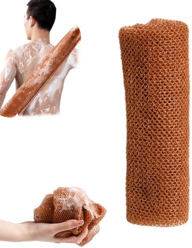 Afro Scrub African Net Sponge, Afroscrub African Exfoliating Net Sponge with Knots, Exfoliating Body Scrubber Body (Coffee)