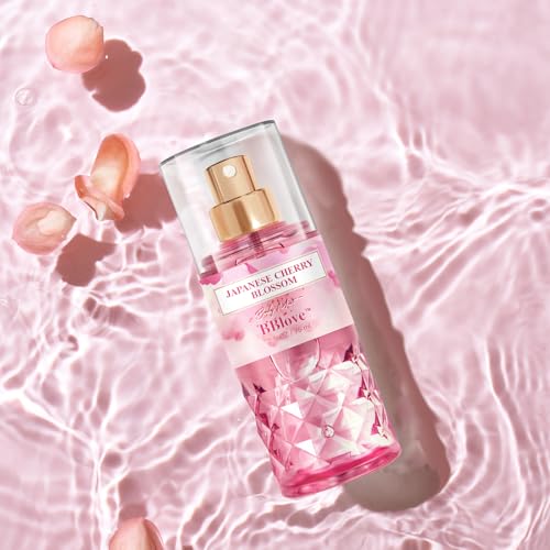 Bath and Body Gift Set for Women & Girls, Japanese Cherry Blossom, 4PCS Set for-Shower Gel, Body Lotion, Body Mist, Exfoliating Scrub, Body Care Set