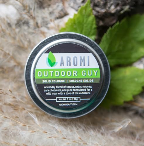 Aromi Solid Cologne for Men | Woodsy, Earthy Fragrance, Spruce, Cedar, Pine Scent, Vegan, Father's Day Gift, Alcohol-Free (Outdoor Guy)