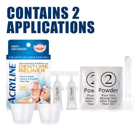 Advanced Formula Denture Reliner - Refit and Tighten Dentures/for Both Upper & Lower Dentures/Easy Application
