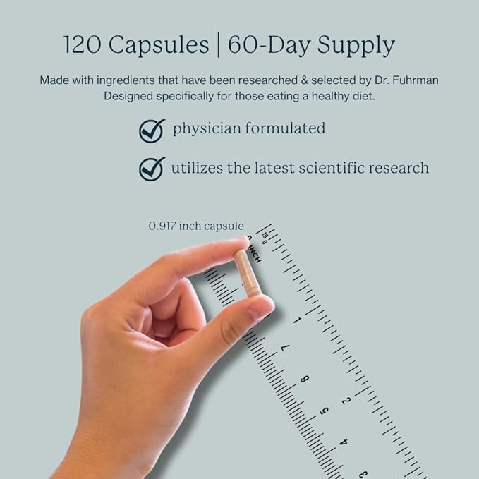 Dr. Fuhrman Daily Whole Food Multivitamin for Men - 120 Capsules, Vegan Formula for Optimal Health and Vitality, Specifically Designed for Men Over 50