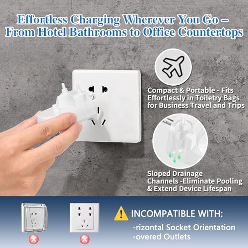 Direct Plug-in Wall Charger Base for Philips Sonicare | Fits 4100/5100/5300/6500 & HX63/65/67/68/89xx/91xx | Hygienic White | Excludes AI/9900 & DiamondClean Smart (Plug-in)