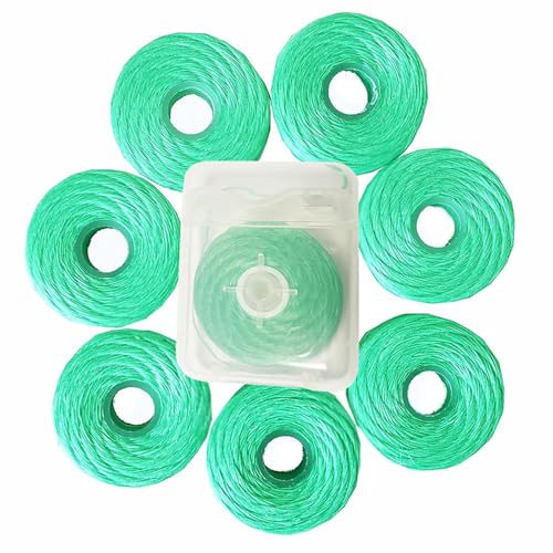8Pcs/Pack Dental Flosser Mint Flavor Dental Floss Built-in Spool Flat Wire Replacement Core Dental Floss 50M Each(Comes with A Box for Easy Carrying) (Green)
