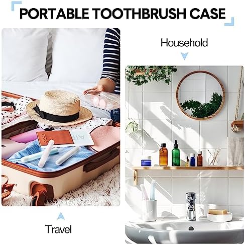 60 Pieces Plastic Toothbrush Holders Portable Travel Toothbrush Case Cover Protector Case Holders for Indoor Outdoor Travel Trip Home Camping School (Clear)
